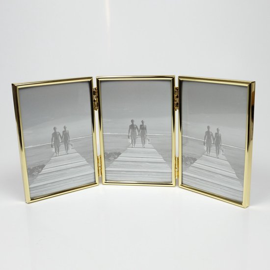 AL - Gouden 3luik voor foto formaat 10x15cm