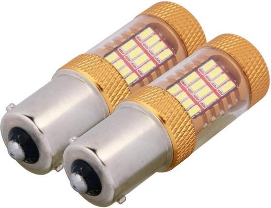 4 Pack 1156 BA15S LED Reverse Light Bulbs – 30W 54 SMD Cold White 12V – Autodayplus