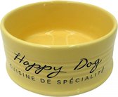 Voerbak Eetkom stone happy dog Geel Ø18,5 - 1000ml