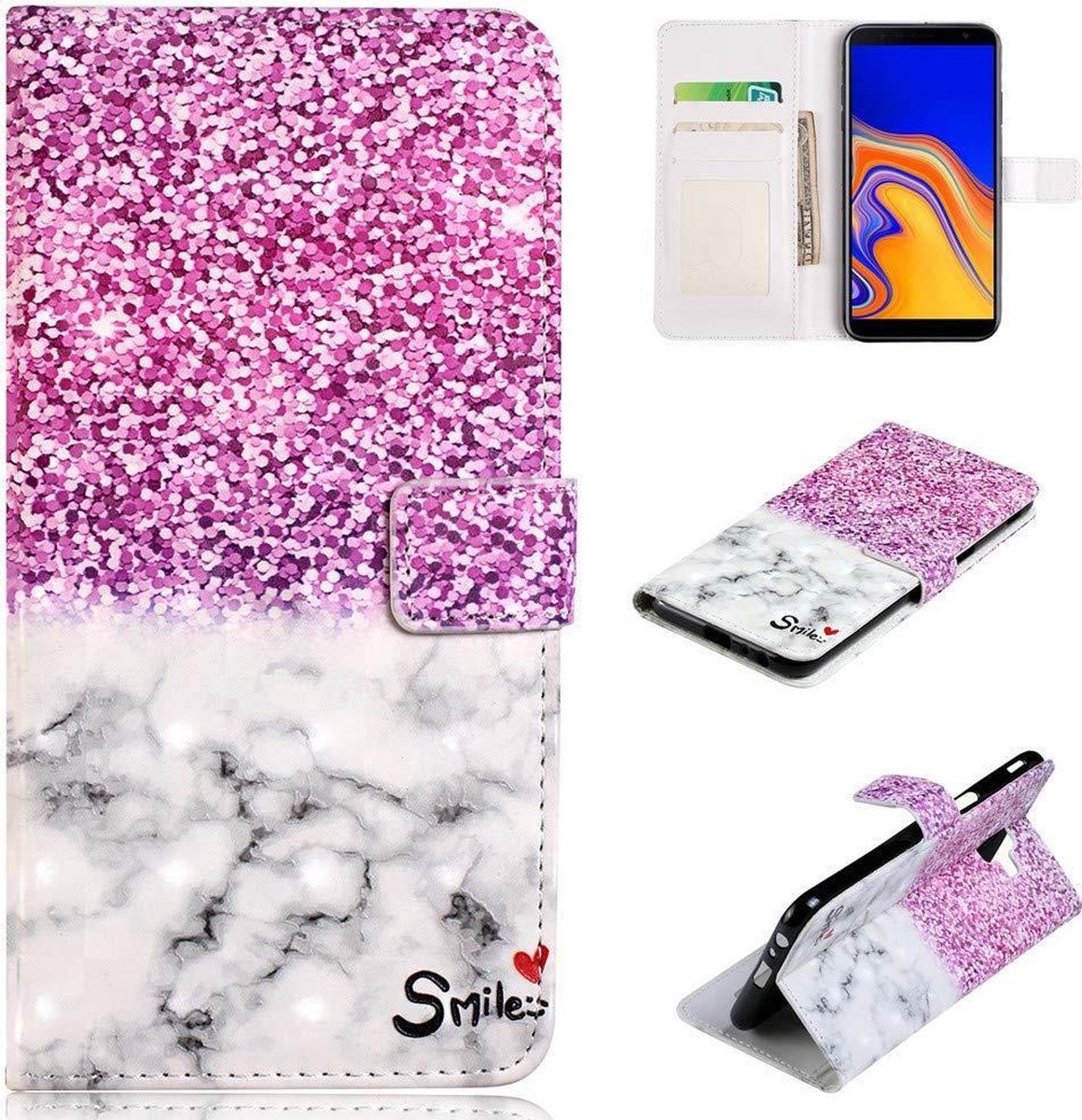 Bookcase Geschikt voor: Samsung Galaxy S10E - Marble Smile - portemonnee hoesje