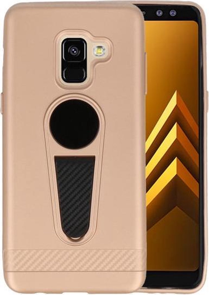 Goud Magneet Stand Case hoesje voor Samsung Galaxy A8 2018