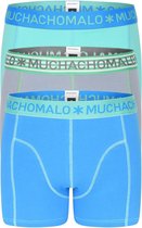 Muchachomalo - Heren - 3-pack Solid Boxershorts - Groen - XXL