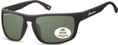 Montana SP314A - sport zonnebril - ronde vorm - zwart rubbertouch