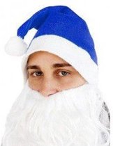 Kerstmuts, kerstmis, santa hat, basic kerstmuts - blauw - 12 stuks