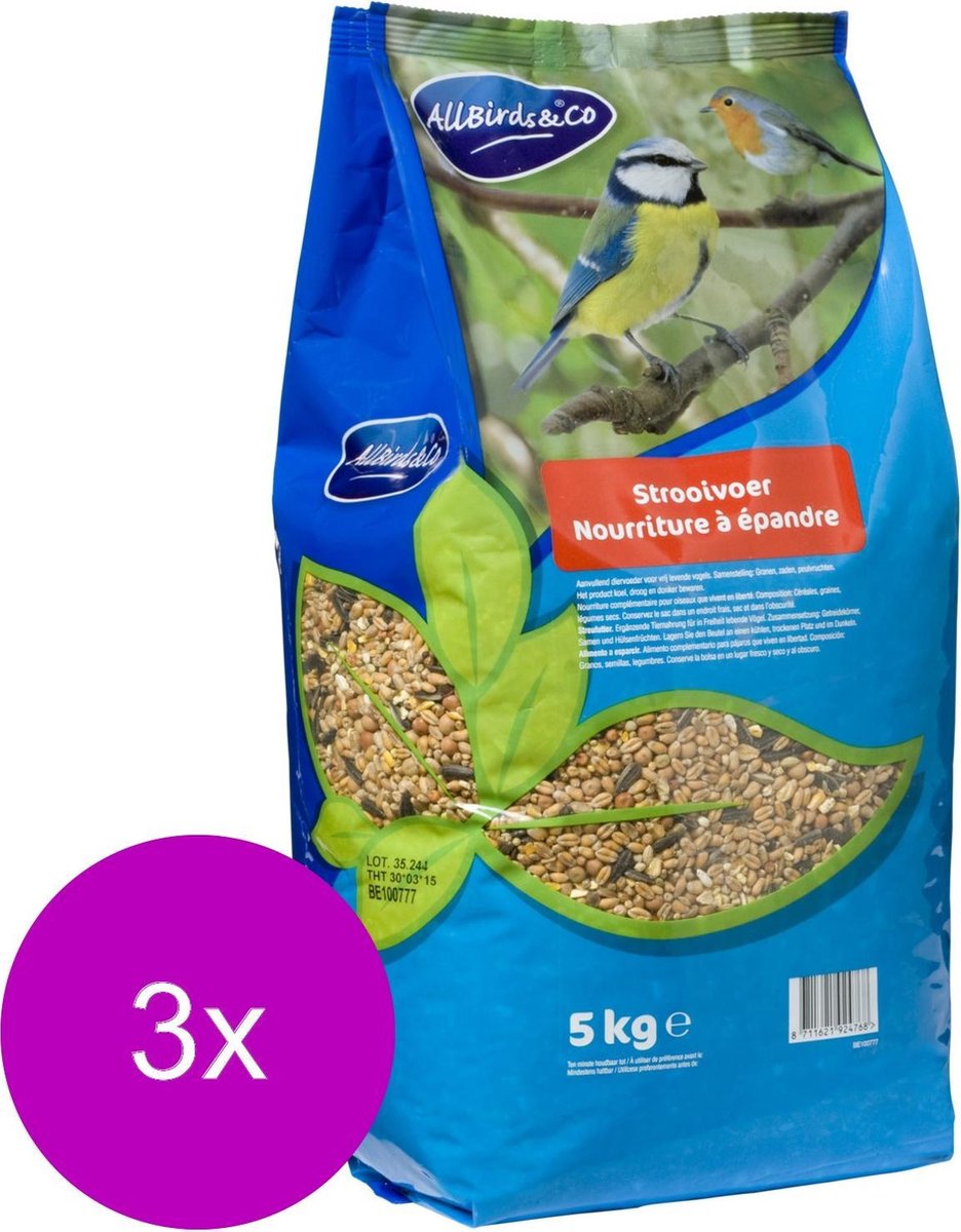Allbirds&Co Strooivoer Vogelvoer - 3 x 5 kg