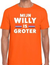 Oranje Mijn willy is groter t-shirt - Shirt voor heren - Koningsdag kleding XXL
