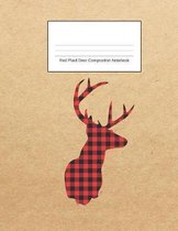 Red Plaid Deer Composition Notebook