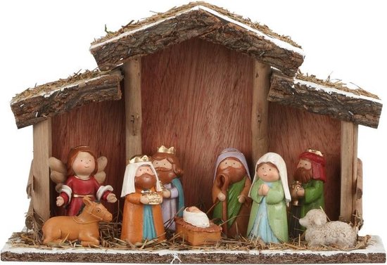 Vergoeding rekenkundig Postcode Kerststal met 8 Kerstfiguren 30 cm - Kerststallen en Kerstbeeldjes | bol.com