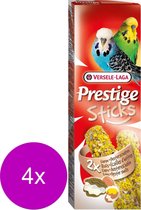 Versele-Laga Prestige Sticks Grasparkiet - Vogelsnack - 4 x Ei&Oesterschelp
