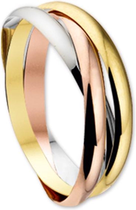 Sparkle14 3-in-1 Tricolor Dames Ring - maat 57 - Marie-Celeste