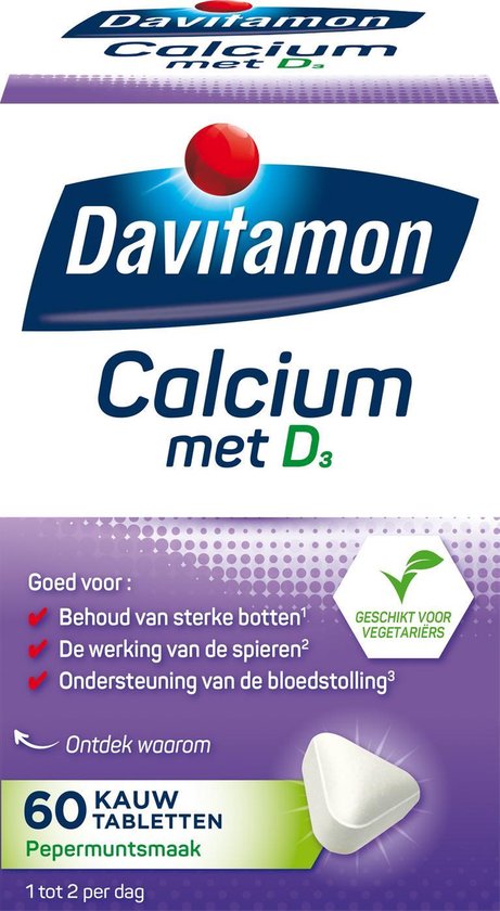 Communicatie netwerk herhaling ik draag kleding Davitamon Calcium met vitamine D3 - Pepermuntsmaak - Voedingssupplement |  bol.com