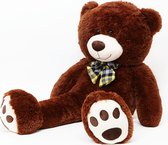 Lumaland - Reuze XXL Teddybeer - pluche knuffelbeer - knuffelbeest - 120 cm - Donkerbruin