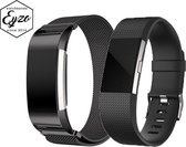 Merkloos Milanese bandjes - Fitbit Charge 2 - 2-pack - Large