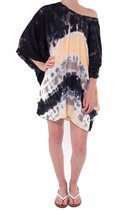 Strandjurkje Batik Short Dress Black Peach - Onesize