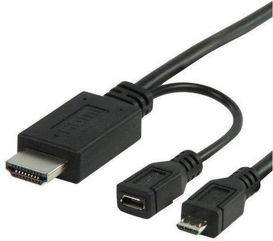 Iasima HDMI naar Micro USB vrouwlijk en mannelijk telefoon of tablet naar tv  - 1 Meter... | bol.com