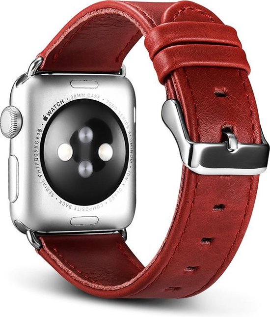 ICarer Leren bandje - Apple Watch Series 1/2/3 (42mm) - Rood | bol.com