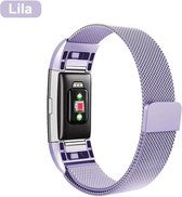 Merkloos Milanees bandje - Fitbit Charge 3 - Lila - Large