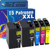 PlatinumSerie 15x inkt cartridge alternatief voor Epson T2711-T2714