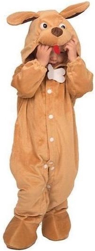 Hond dieren onesie/kostuum voor babys bruin 92 | bol.com