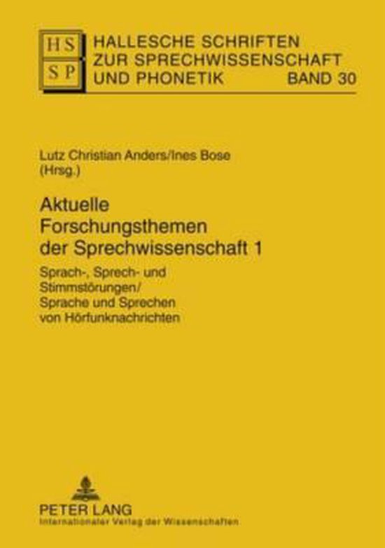Aktuelle Forschungsthemen der Sprechwissenschaft 1 - cover