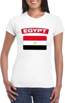 T-shirt met Egyptische vlag wit dames XS