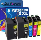 PlatinumSerie 5x inkt cartridge alternatief voor Epson T2711-T2714