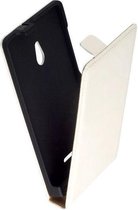 Lederen Wit Flip case case Telefoonhoesje Nokia XL