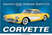 TH Commerce - Chevrolet Corvette - Metalen Vintage Decoratie Wandbord - Garage - Reclamebord - Muurplaat - Retro - Wanddecoratie -Tekstbord - Nostalgie - 30 x 20 cm 0833