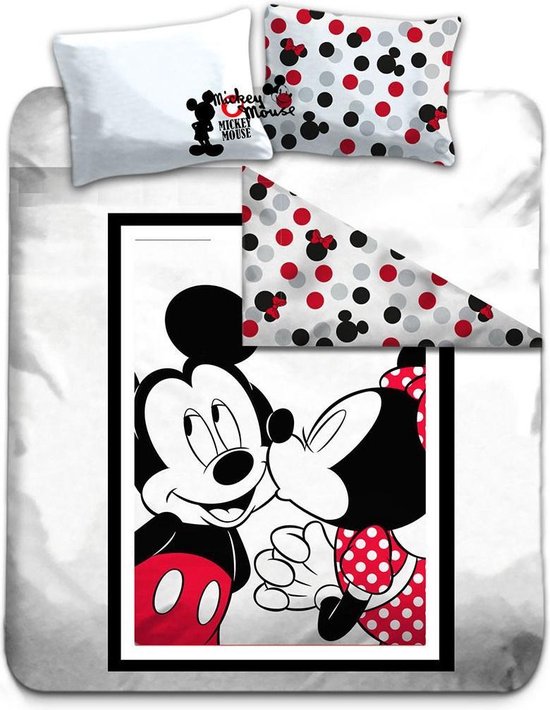 Disney Mickey Mouse Kiss - Dekbedovertrek - Lits Jumeaux - 240 x 220 cm - Multi