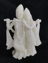 Sneeuwkwarts Beeldje Krishna & Radha witte beeldje 15x6x19.5cm boeddha