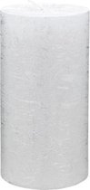 Rustic Cylinderkaars metallic zilver (13 cm)