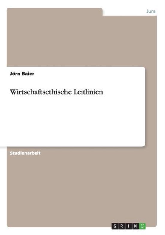 Wirtschaftsethische Leitlinien - cover