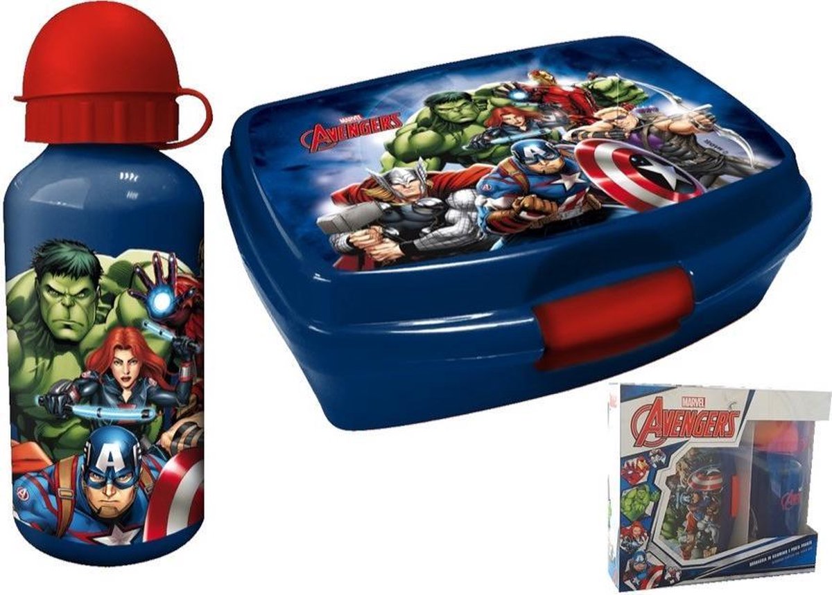 Avengers lunchbox / broodtrommel en aluminium drinkbeker 350ml - Avengers