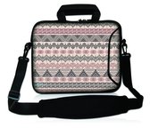 Sleevy 15,6 laptoptas patroon roze