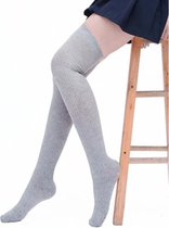 Damessokken - overknee kousen grijs - elastisch katoen - maat 36-40 - lange sokken