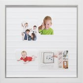 Deknudt Frames Gallerina wit met zilverbies, multifotolijst met uniek en gemakkelijk wisselsysteem