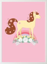 Little Lovely Poster Paard Meisjes 50 X 70 Cm Papier Roze