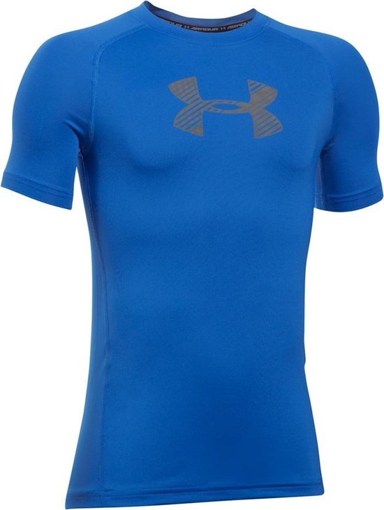 Under Armour - HeatGear® Shortsleeve - Blauw Shirt - 122 - 127 - Blauw