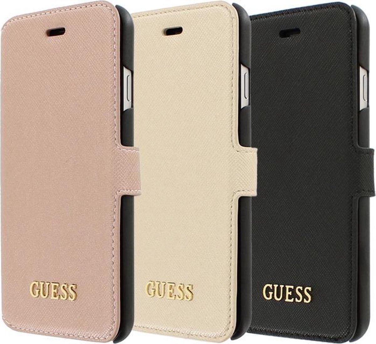 iPhone 6s Plus/6 Plus hoesje - Guess - Zwart - Kunstleer