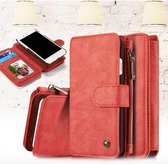 CASEME Apple iphone 7 / 8 Retro Portemonnee Hoesje - Rood