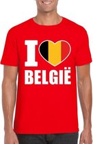 Rood I love Belgie supporter shirt heren XL