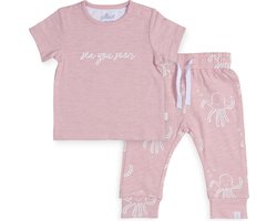 Jollein Broekje & T shirt Octopus Pink Maat 50/56