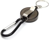 Fako Bijoux® - Porte-clés avec cordon / Porte-clés rétractable / Porte-forfait - Plastique - Noir