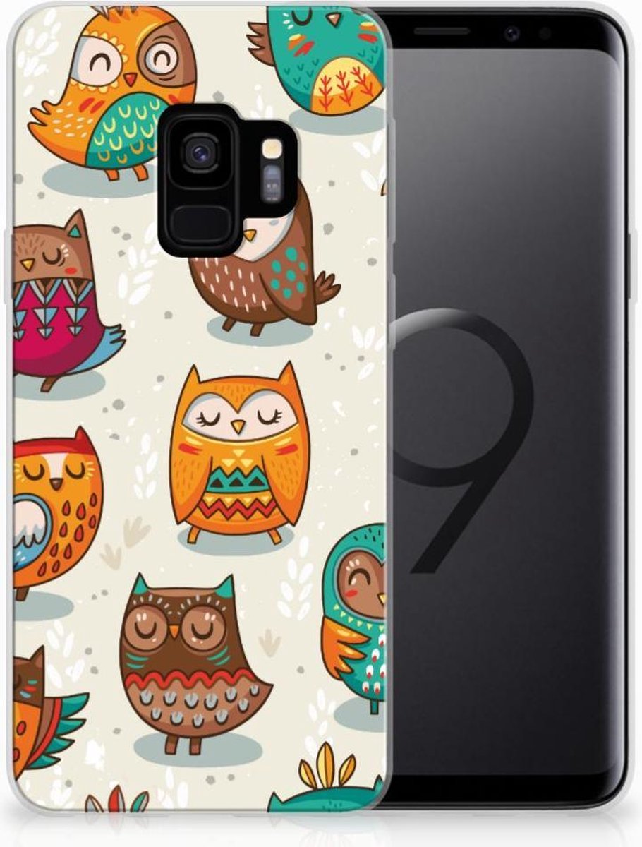 Samsung Galaxy S9 TPU Hoesje Vrolijke Uilen
