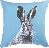 KAAT Amsterdam Colored Hare - sierkussen - 43x43 cm - Blauw