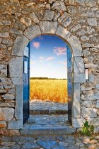 Tuinposter - Griekse poort doorkijk 12