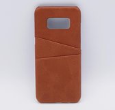 Voor Samsung S8 – kunstlederen back cover / wallet bruin