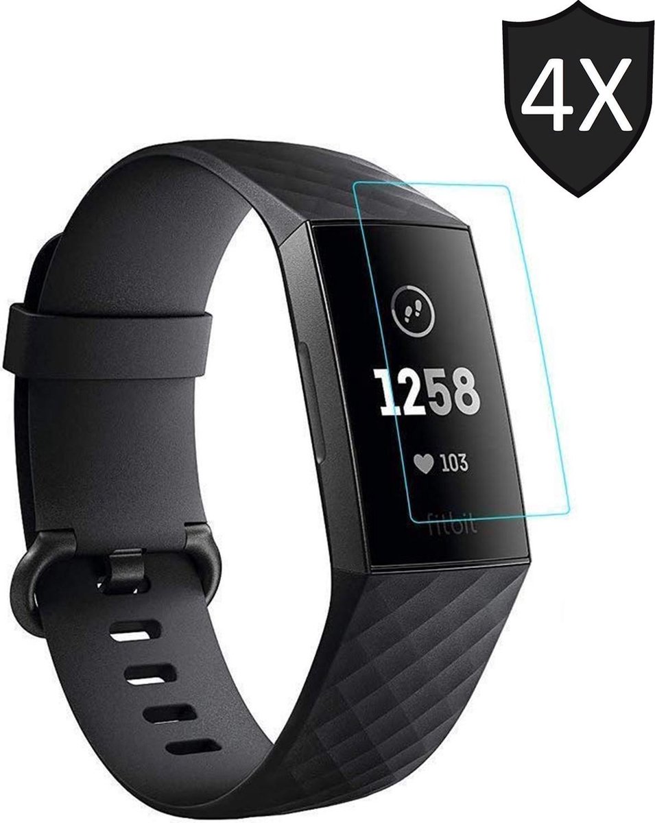 Screenprotector geschikt voor Fitbit Charge 3 van iCall - Crystal Clear - 4 stuks