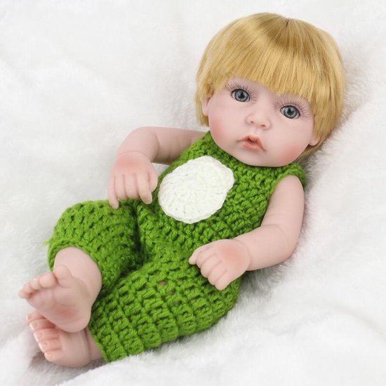 Babypop SONO met groene kleertjes - knuffel pop - Reborn baby pop (hand  gemaakt) | bol.com