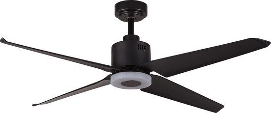 Plafondventilator - zwart- met afstandsbediening en LED verlichting |  bol.com